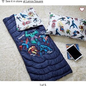 Marvel Kids Sleeping Bag and Pillow Set - Blue
